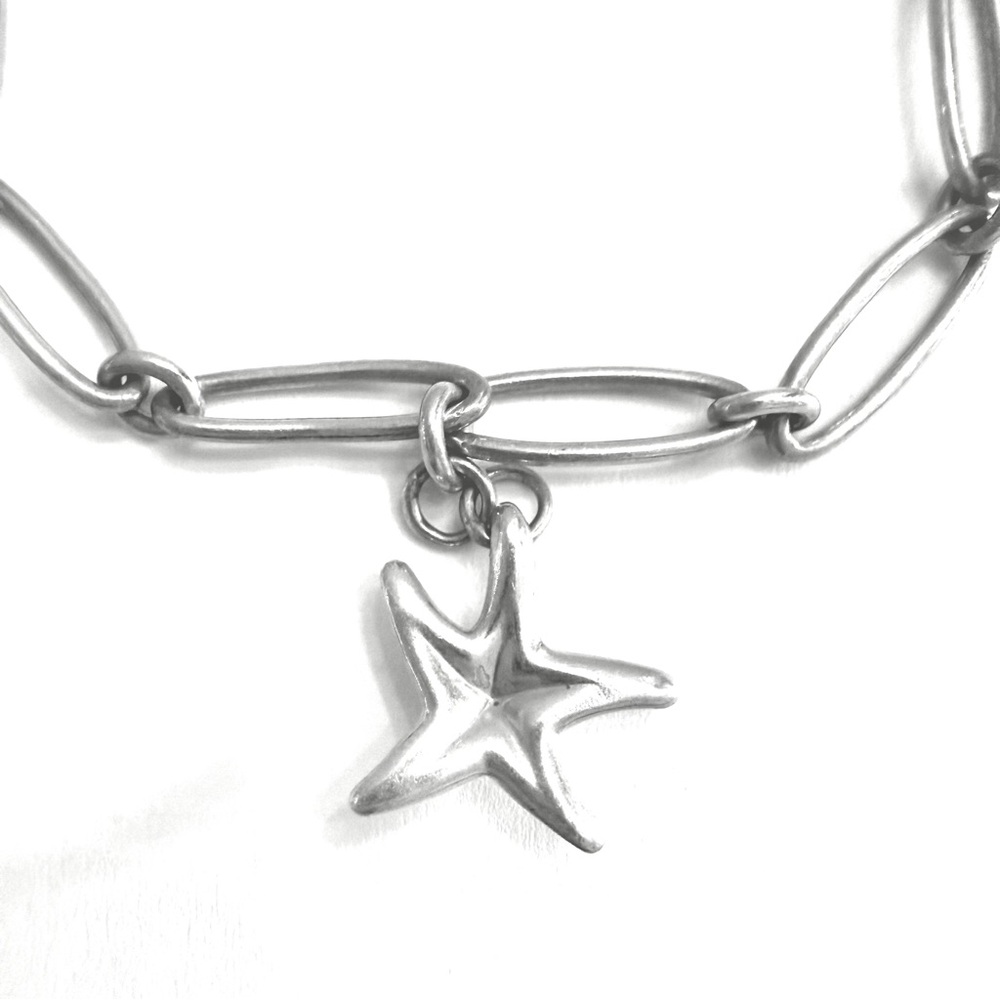 Tiffany & Co. 925 Silver Elsa Perretti Starfish Oval Link Bracelet 7 1/4” OBO - Picture 3 of 8